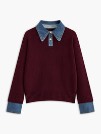 Alriksa Shirt Collar Knit Sweater