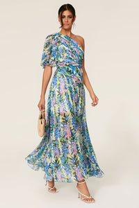 Floral One Shoulder Gown