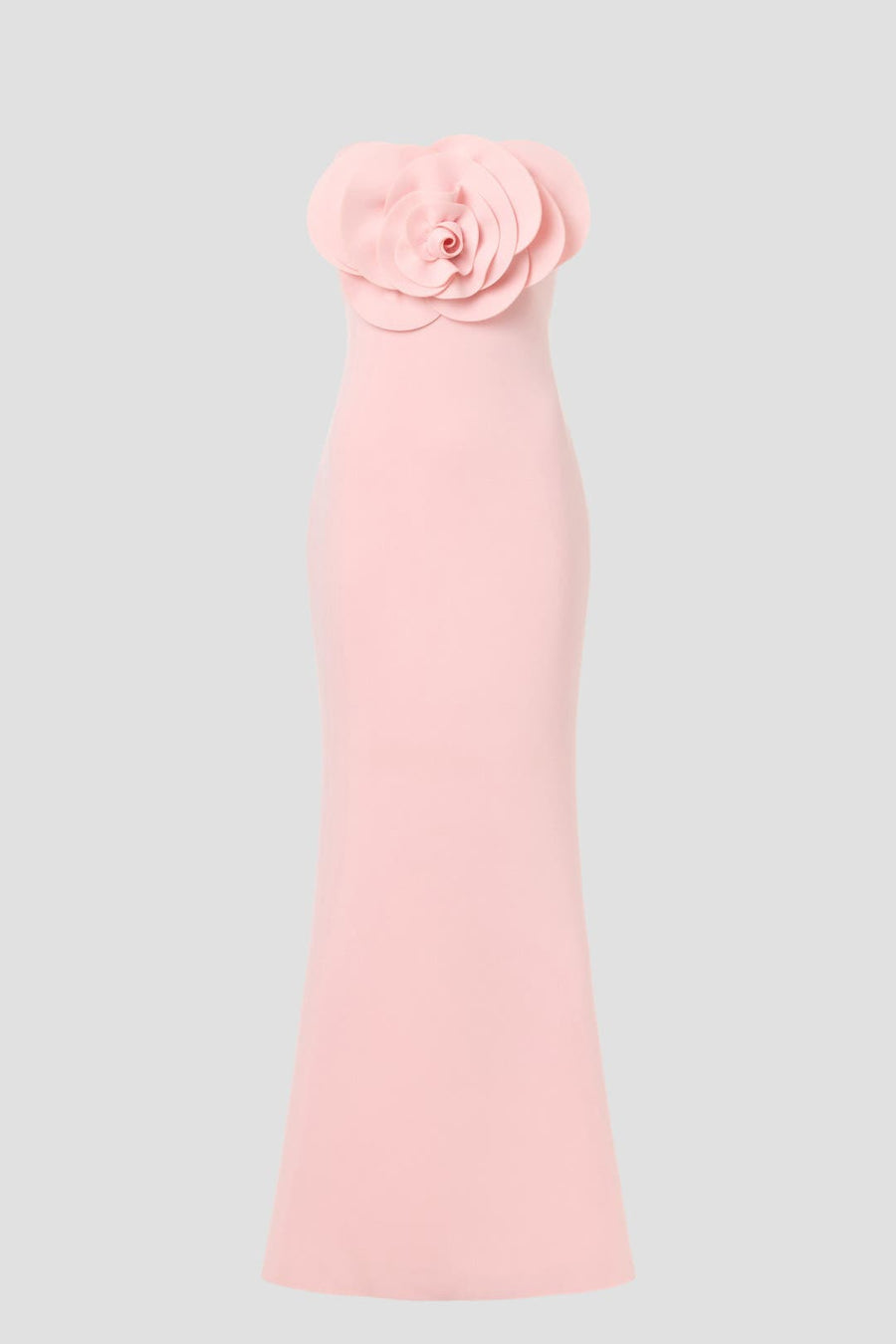 Rosette Scuba Strapless Gown
