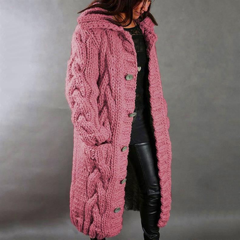 Karina | Elegant Cosy Coat With Tummy Coverage Pink