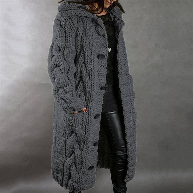 Karina | Elegant Cosy Coat With Tummy Coverage Dark Gray