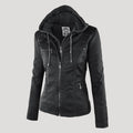 Hooded Faux Leather Jacket