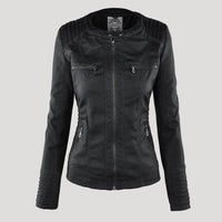 Hooded Faux Leather Jacket