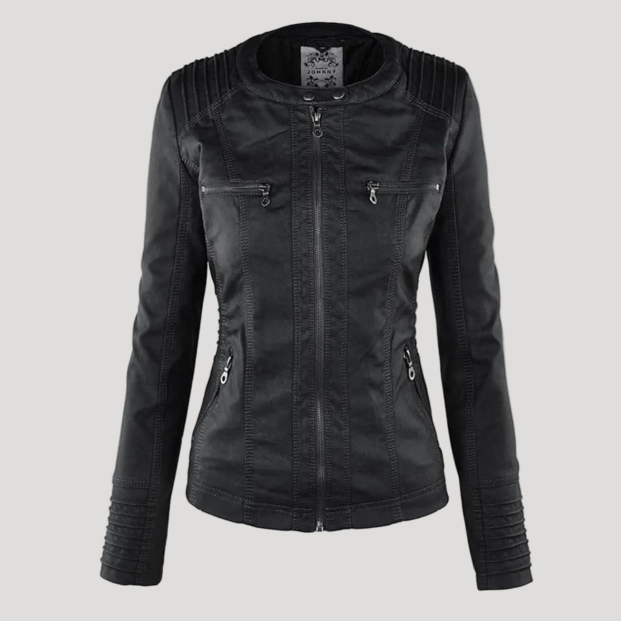 Hooded Faux Leather Jacket