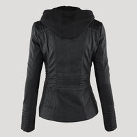 Hooded Faux Leather Jacket