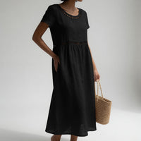 Heidi – Embroidered Linen Blend Dress
