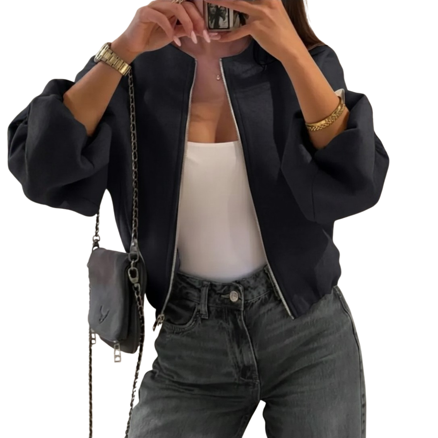 Rhian - Sporty Zip-Up Pilot Jacket Coat