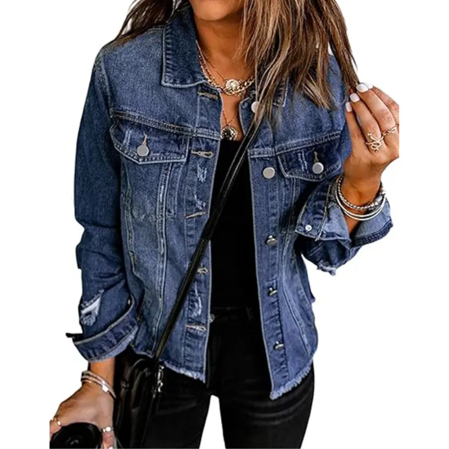 Luce - Distressed Boyfriend Denim Jacket