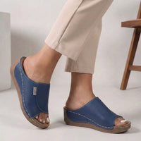 Madison | Womens Orthopedic Slip-On Wedge Comfort Slippers Blue