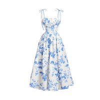 Macey - Floral Tie-Shoulder Summer Dress