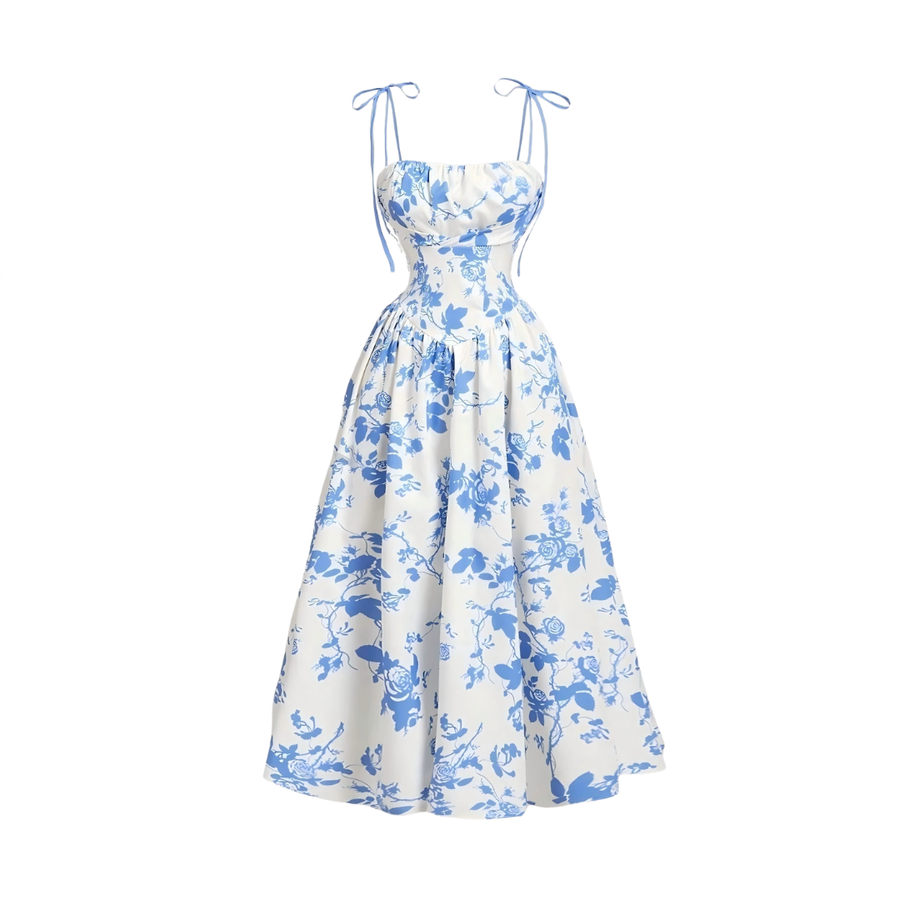 Macey - Floral Tie-Shoulder Summer Dress