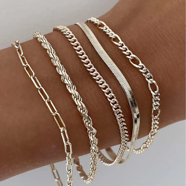 Helen – Layered Gold Bracelet Set