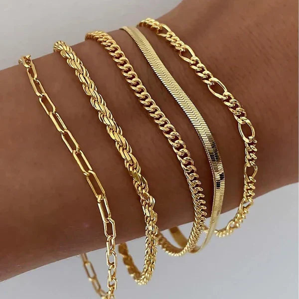 Helen – Layered Gold Bracelet Set