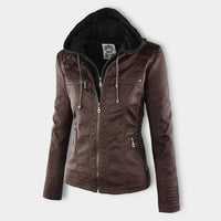 Hooded Faux Leather Jacket