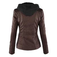 Hooded Faux Leather Jacket