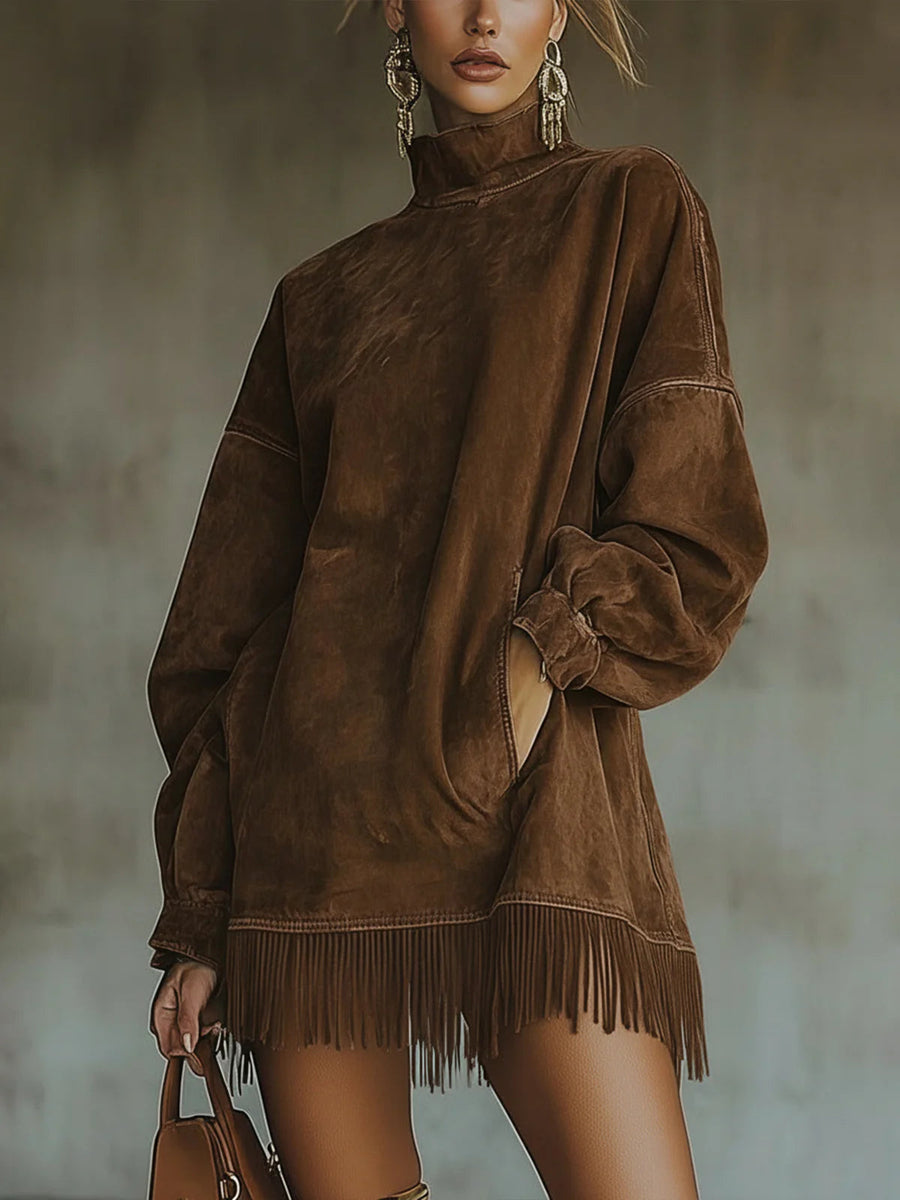Posey – Suede Dress with Fringes