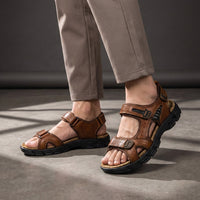 Kevin | Mens Orthopedic Perforated Breathable Support Sandals Brown