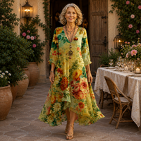 Aimee - Floral V-Neck Midi Dress