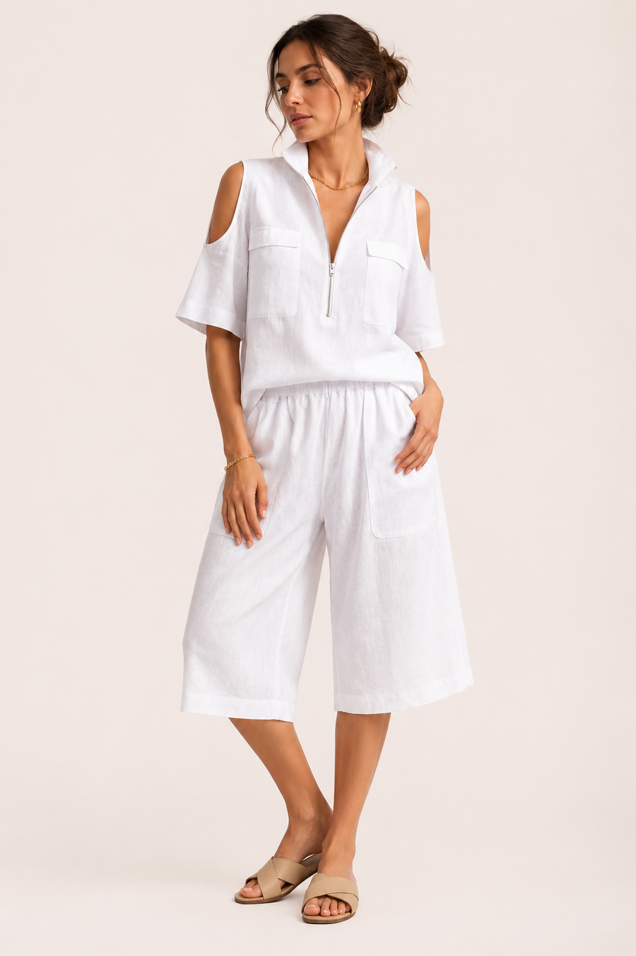 Irmela Blouse and Wide-Leg Pants Set