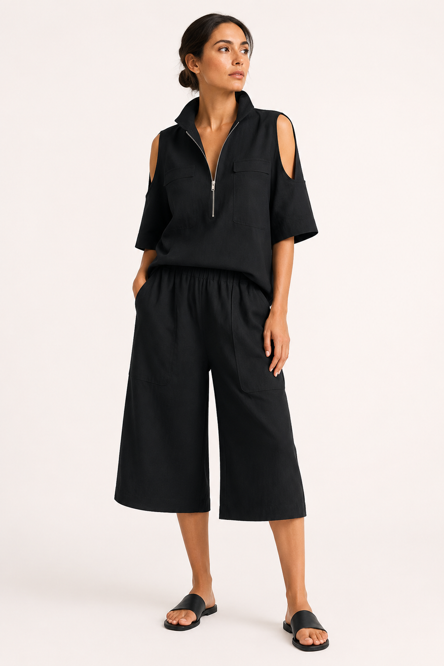 Irmela Blouse and Wide-Leg Pants Set