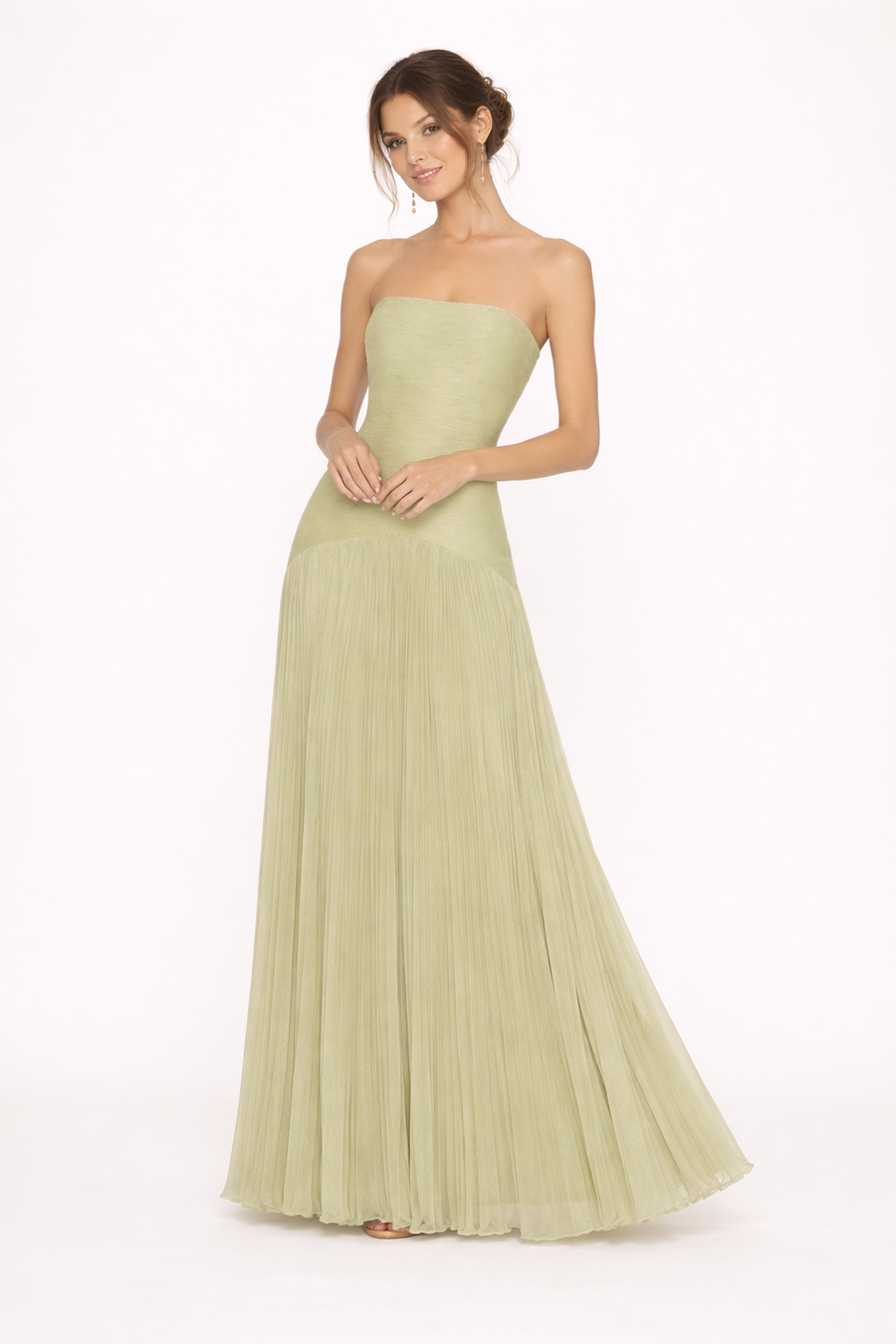 Arvella Strapless Pleated Maxi Dress
