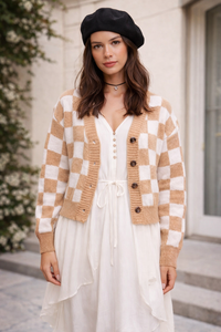 Iverna Geometric Knit Cardigan