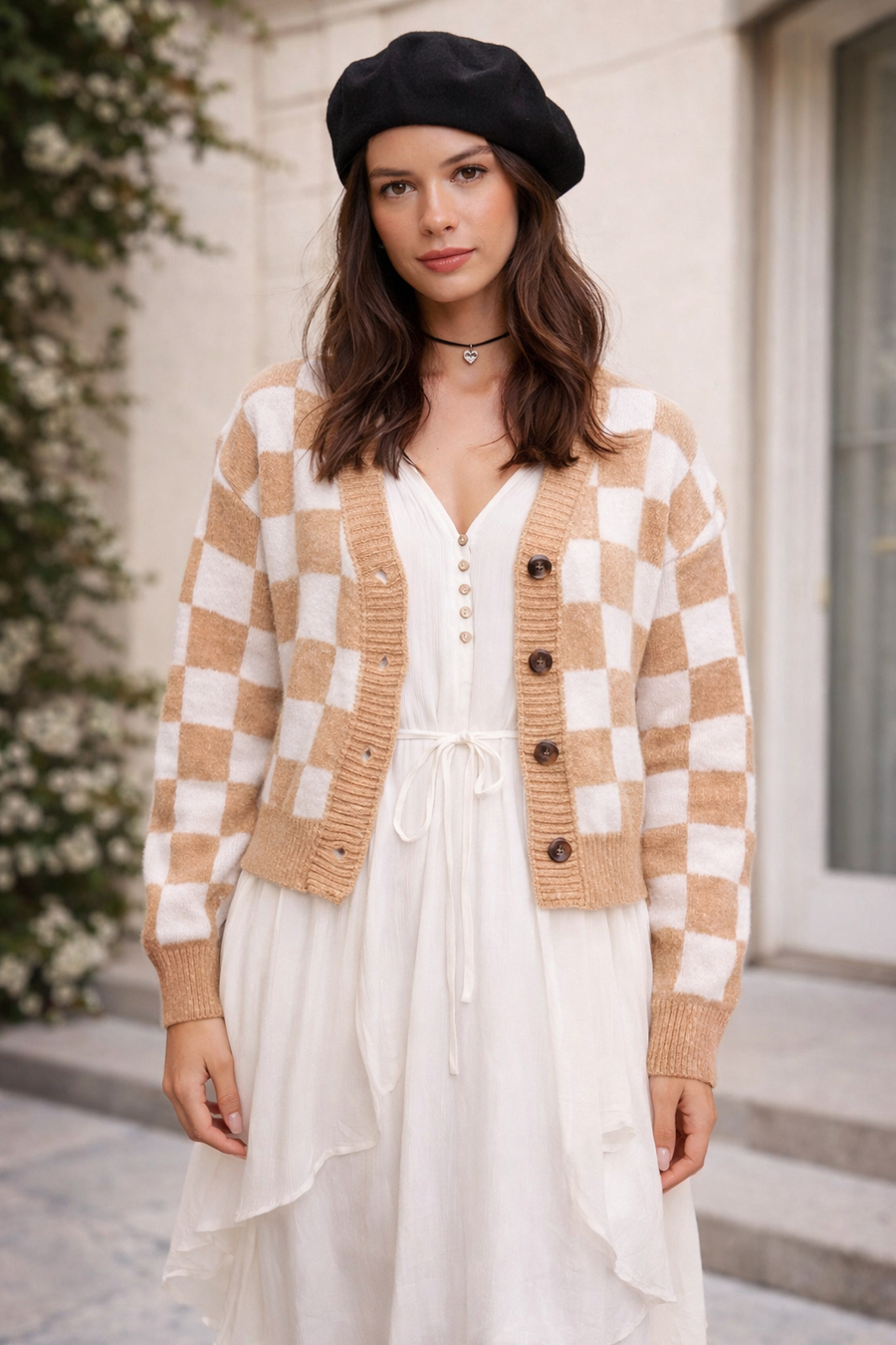 Iverna Geometric Knit Cardigan