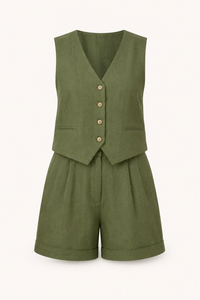 Rita Linen Vest & Shorts Set