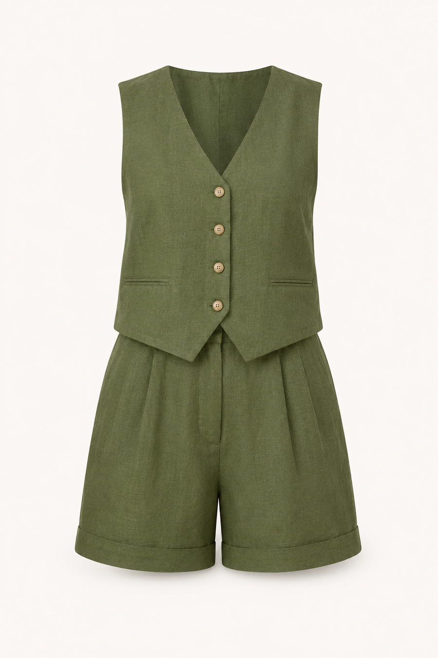 Rita Linen Vest & Shorts Set