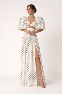 Calista Puff Sleeve Top and Maxi Skirt Set