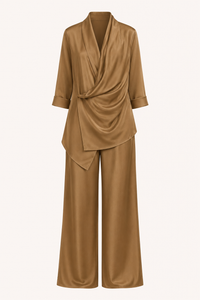 Kerstin Satin Blouse and Pants Set