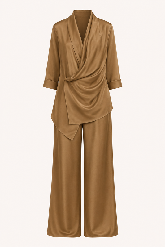 Kerstin Satin Blouse and Pants Set