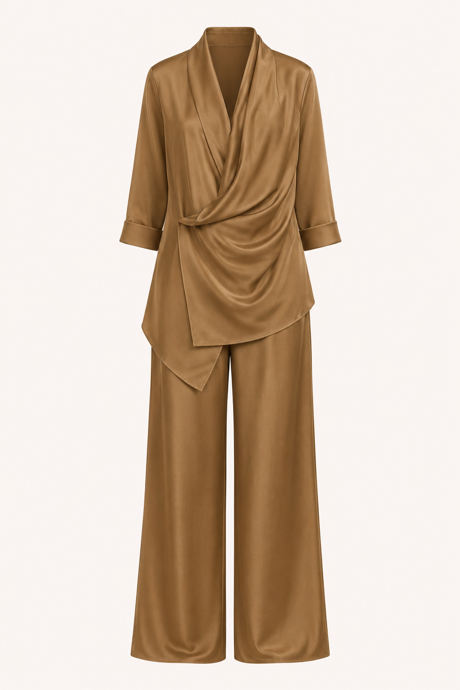 Kerstin Satin Blouse & Pants Set