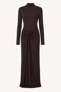 Monik High-Neck Draped Maxi Dress