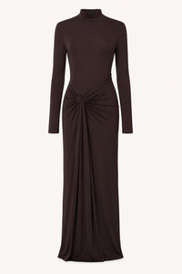 Monik High-Neck Draped Maxi Dress