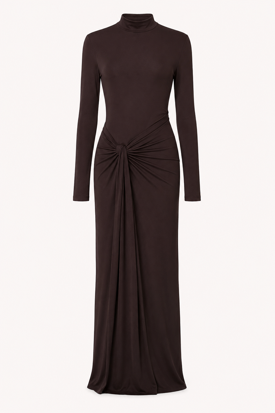 Monik High-Neck Draped Maxi Dress