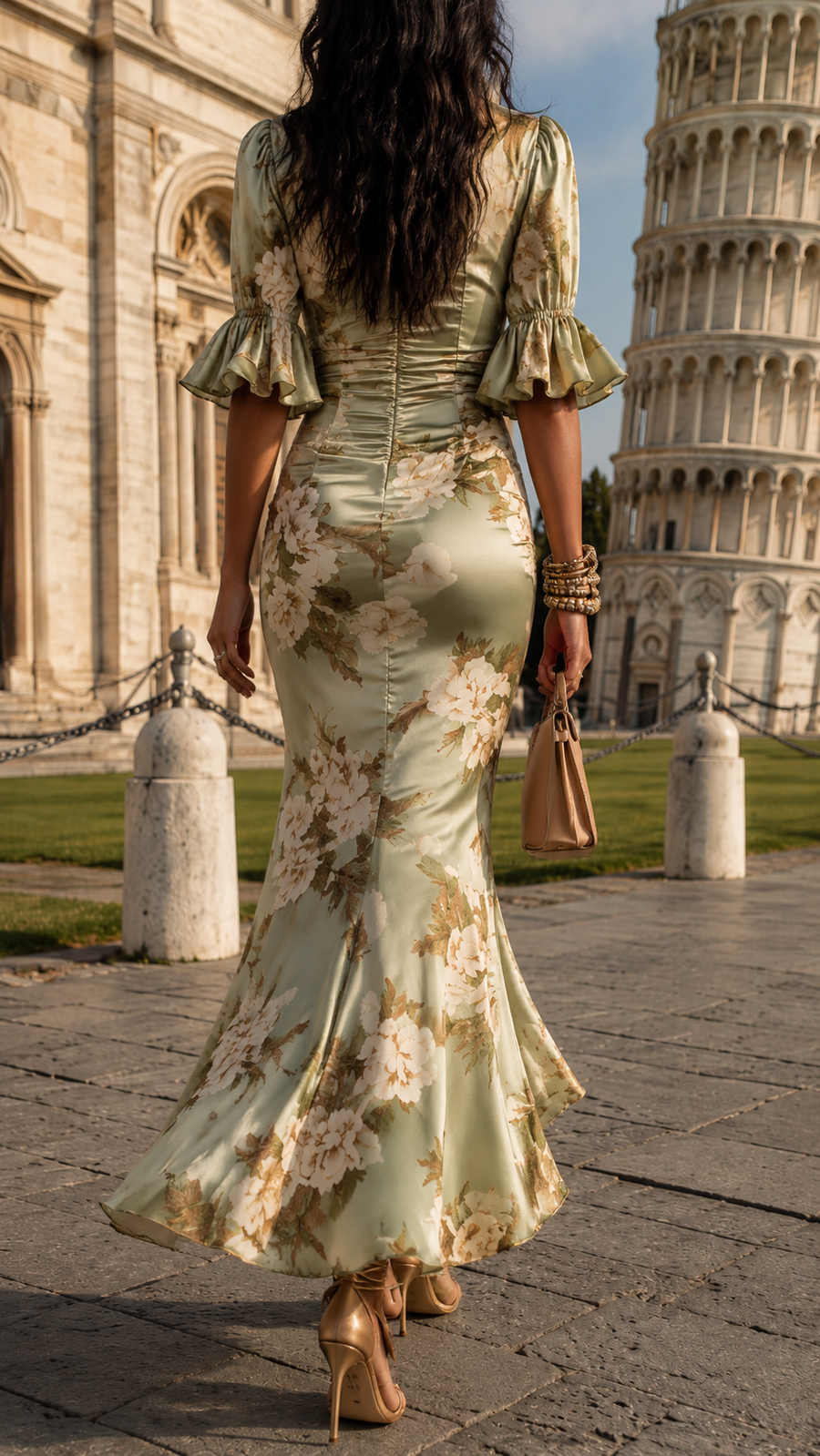 Bellis – Elegant Pisa Floral Printed Maxi Dress