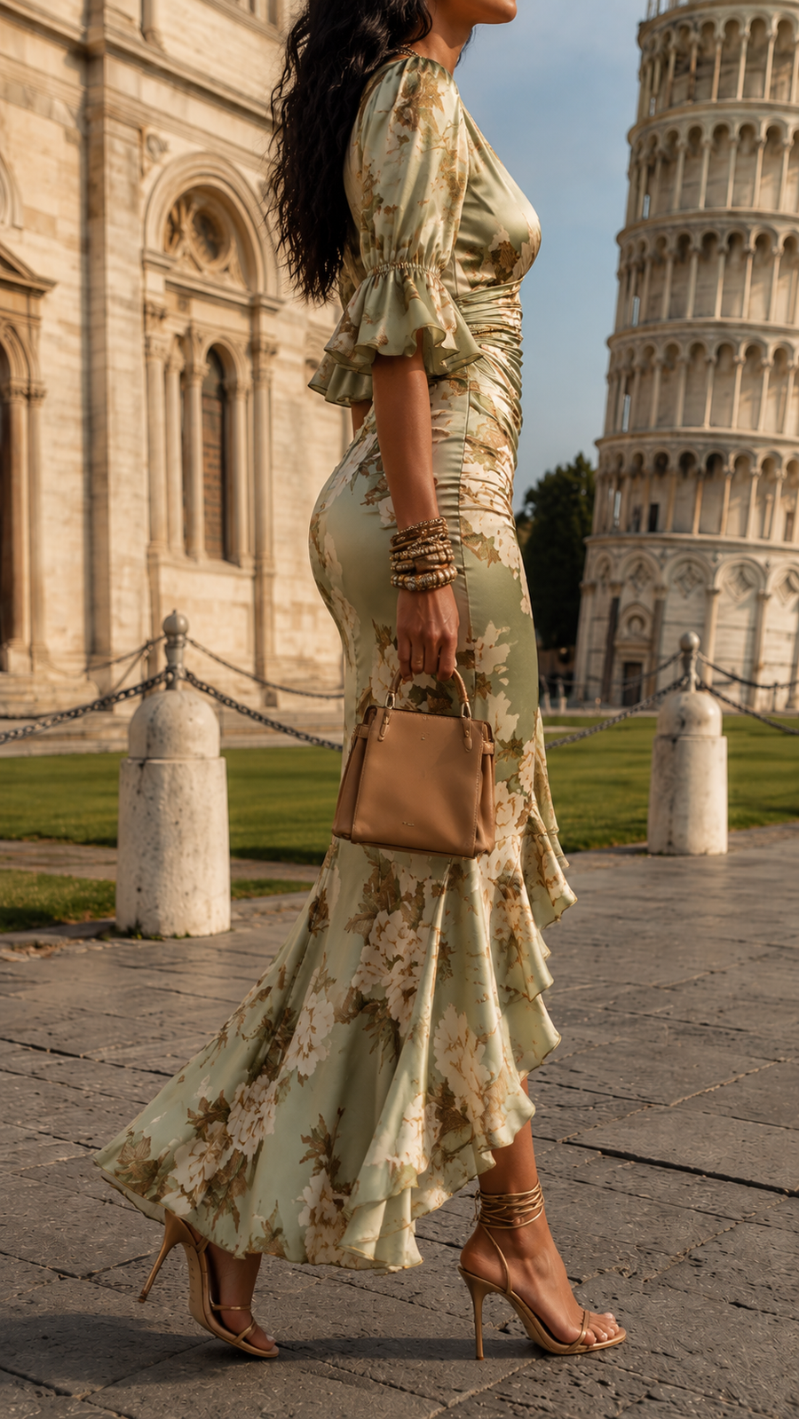 Bellis – Elegant Pisa Floral Printed Maxi Dress