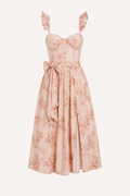Kaethe Floral Corset Midi Dress