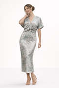 Jennifer Printed V-Neck Midi Dress