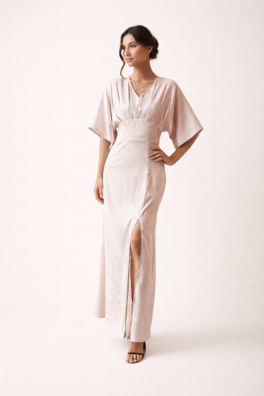 Fedra Short-Sleeve Maxi Dress