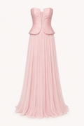 Enice Strapless Pleated Maxi Dress