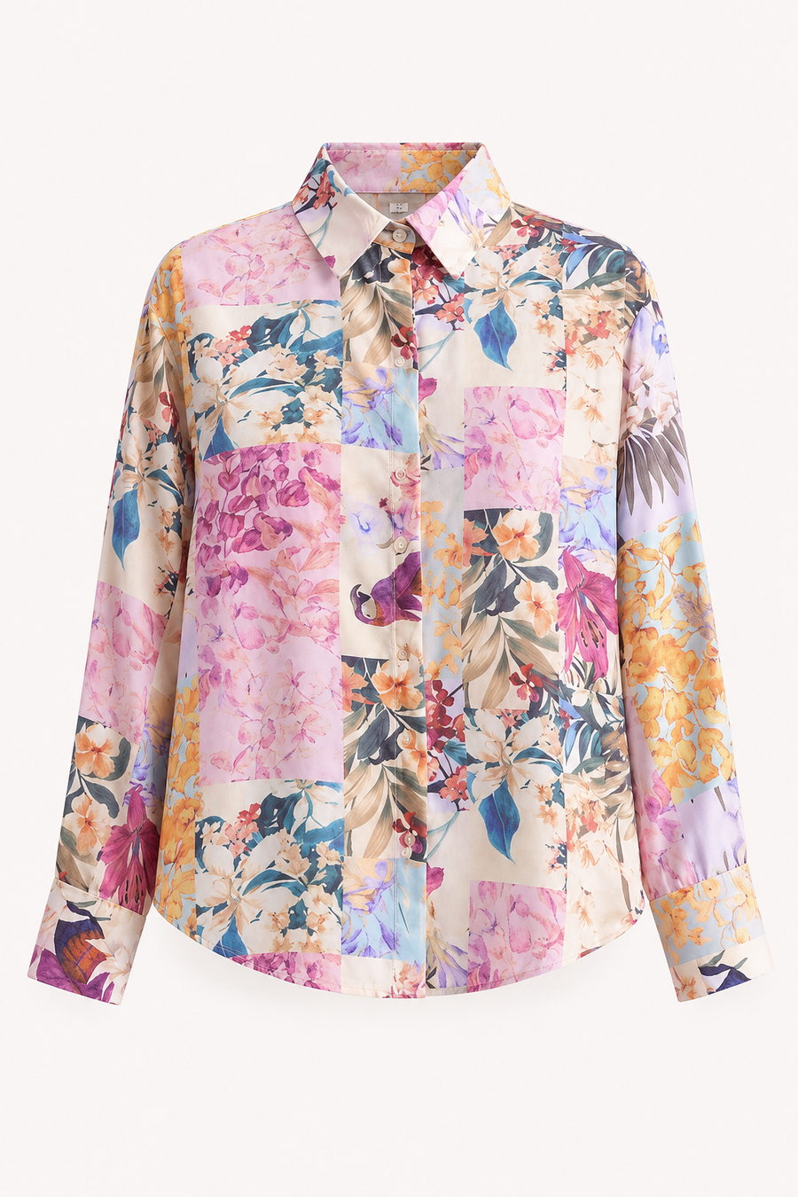Laura Printed Long-Sleeve Blouse