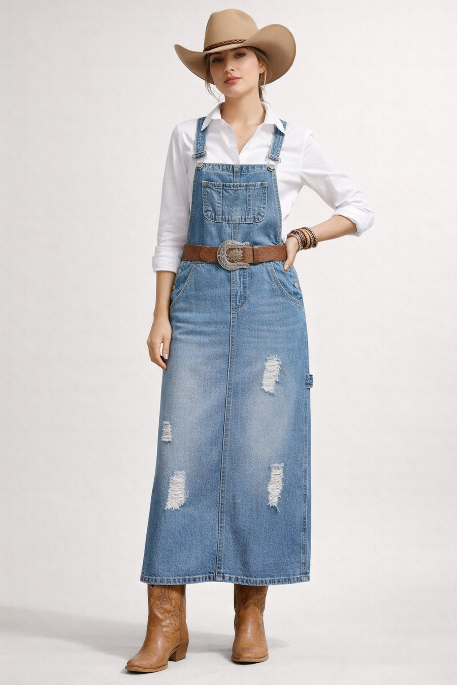 Carla Denim Overall Midi Dress