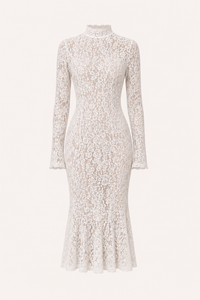 Samara Lace High-Neck Midi Dress