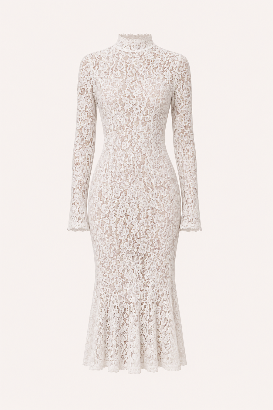 Samara Lace High-Neck Midi Dress