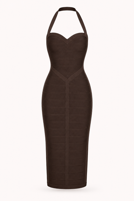 Erika Halter Bandage Midi Dress