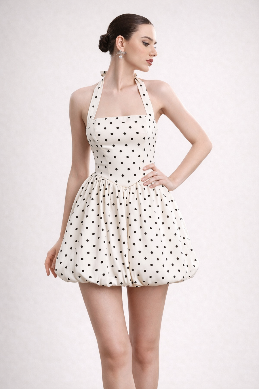 Doris Halter Balloon Mini Dress