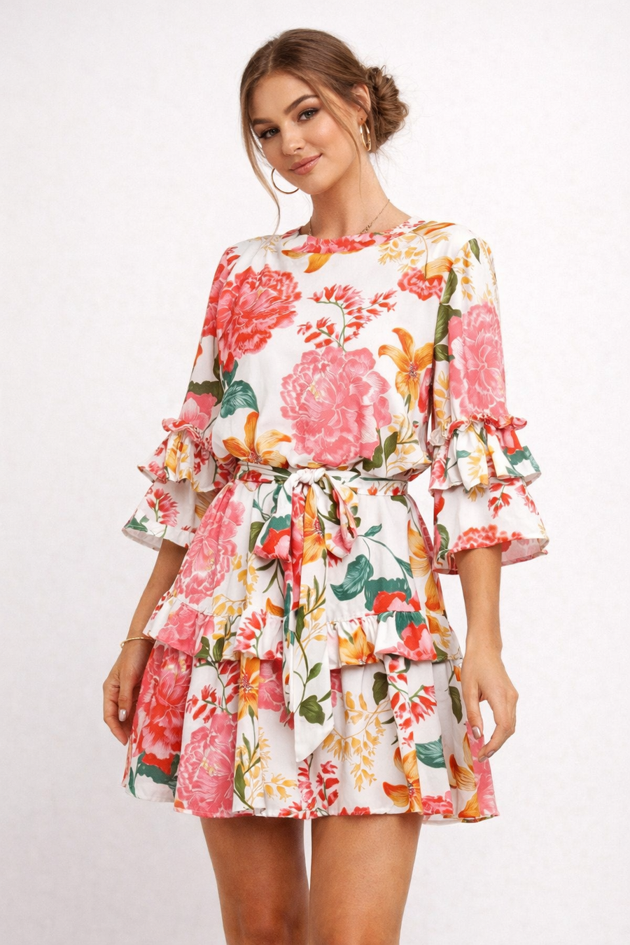 Camila Floral Ruffle Mini Dress