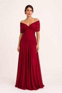 Marita Ruched V-Neck Maxi Dress